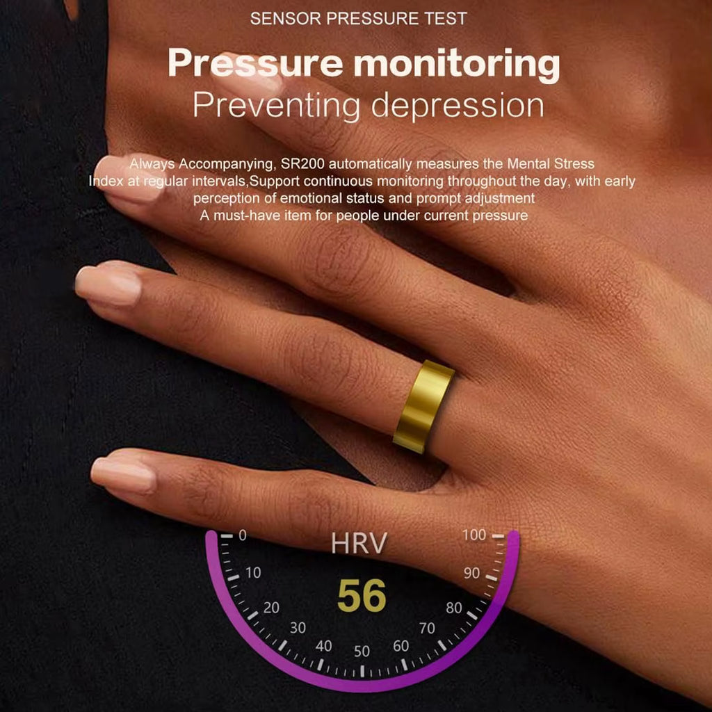 Smart Fitness Ring – Waterproof Health Tracker for Heart Rate, Blood Pressure, Oxygen, and Steps.