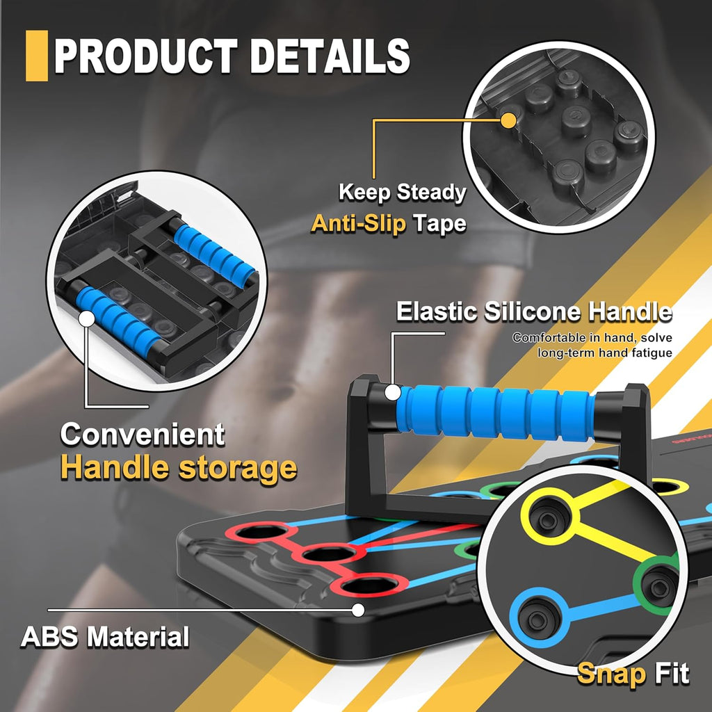 15-in-1 Push-Up Board – Multi-Functional Home Workout System for Full-Body Strength, Fat Burn & Muscle Training for Men & Women.