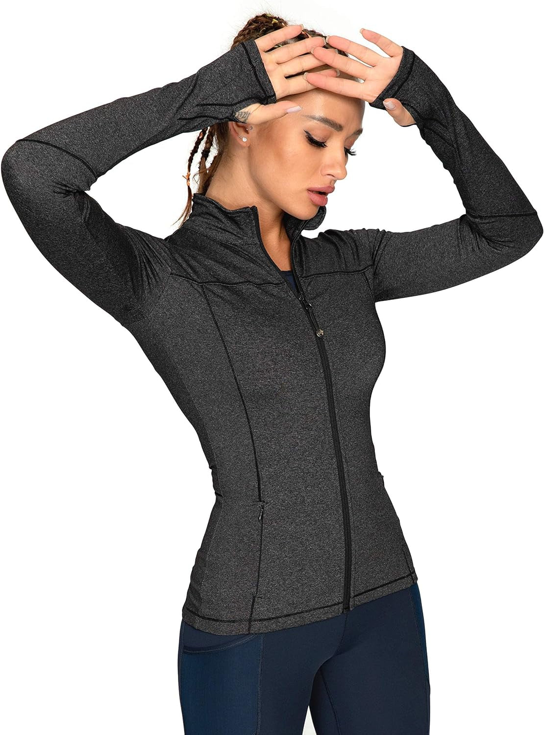  Women's Stylish Full Zip Athletic Jacket for Gym & Yoga