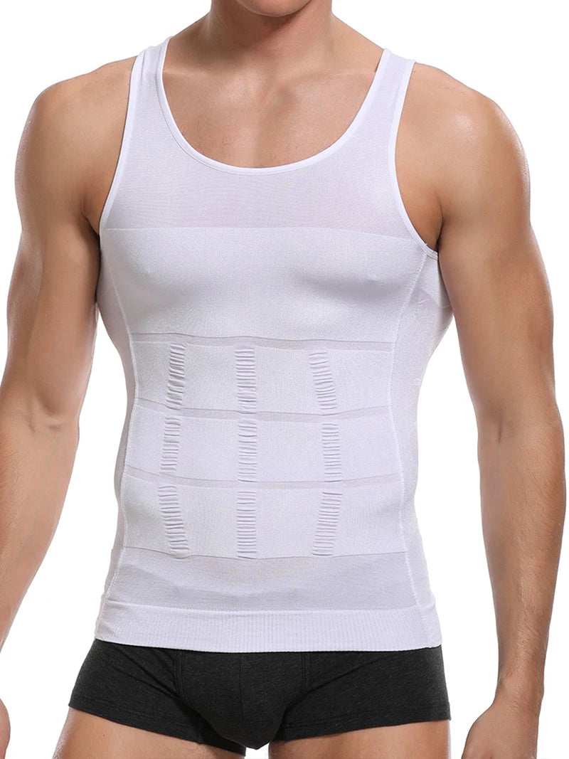 Men’s slimming compression tank built to sculpt your core and enhance posture. This shapewear vest smooths the abs and waist, boosts muscle definition, and delivers firm tummy control for a clean, athletic look in the gym or under clothes. Perfect for confident everyday wear.