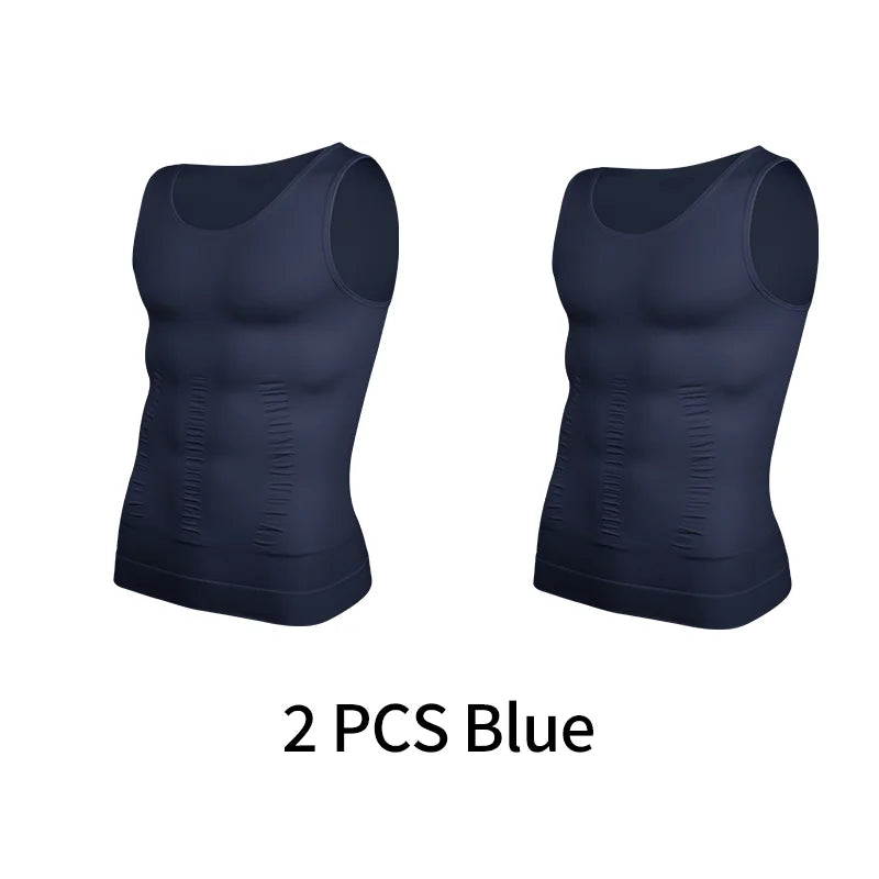 Men’s slimming compression tank built to sculpt your core and enhance posture. This shapewear vest smooths the abs and waist, boosts muscle definition, and delivers firm tummy control for a clean, athletic look in the gym or under clothes. Perfect for confident everyday wear.