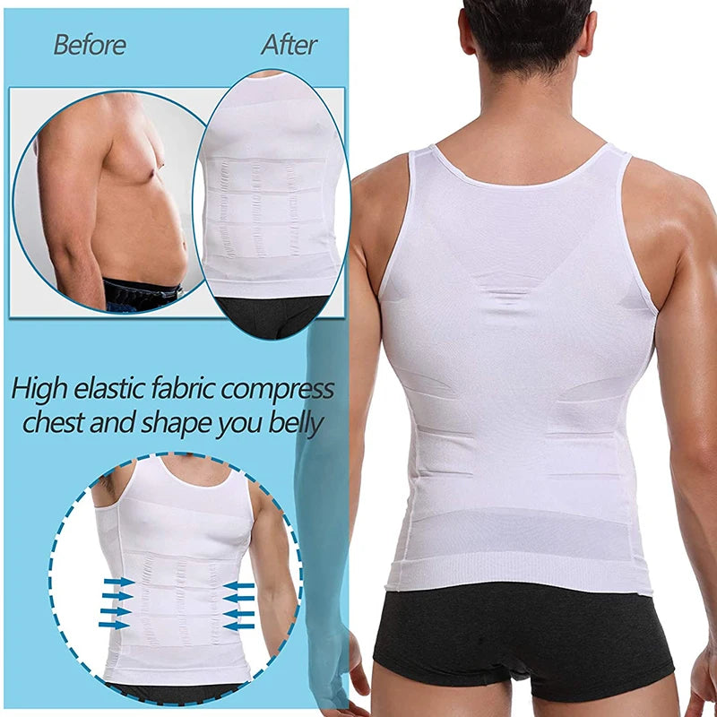 Men’s slimming compression tank built to sculpt your core and enhance posture. This shapewear vest smooths the abs and waist, boosts muscle definition, and delivers firm tummy control for a clean, athletic look in the gym or under clothes. Perfect for confident everyday wear.