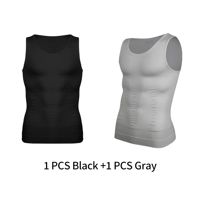 Men’s slimming compression tank built to sculpt your core and enhance posture. This shapewear vest smooths the abs and waist, boosts muscle definition, and delivers firm tummy control for a clean, athletic look in the gym or under clothes. Perfect for confident everyday wear.