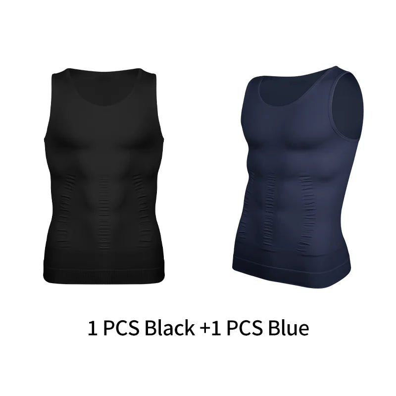 Men’s slimming compression tank built to sculpt your core and enhance posture. This shapewear vest smooths the abs and waist, boosts muscle definition, and delivers firm tummy control for a clean, athletic look in the gym or under clothes. Perfect for confident everyday wear.
