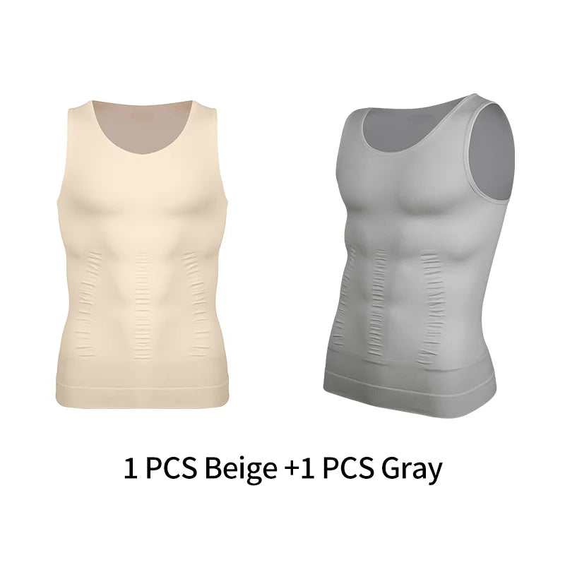 Men’s slimming compression tank built to sculpt your core and enhance posture. This shapewear vest smooths the abs and waist, boosts muscle definition, and delivers firm tummy control for a clean, athletic look in the gym or under clothes. Perfect for confident everyday wear.
