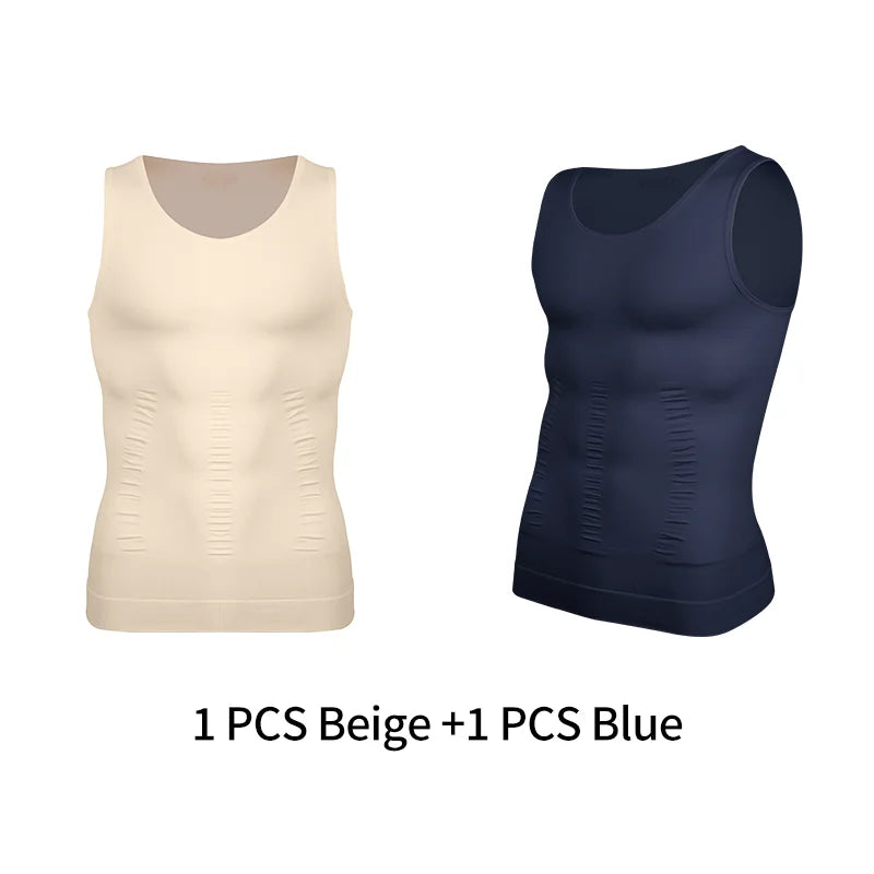 Men’s slimming compression tank built to sculpt your core and enhance posture. This shapewear vest smooths the abs and waist, boosts muscle definition, and delivers firm tummy control for a clean, athletic look in the gym or under clothes. Perfect for confident everyday wear.
