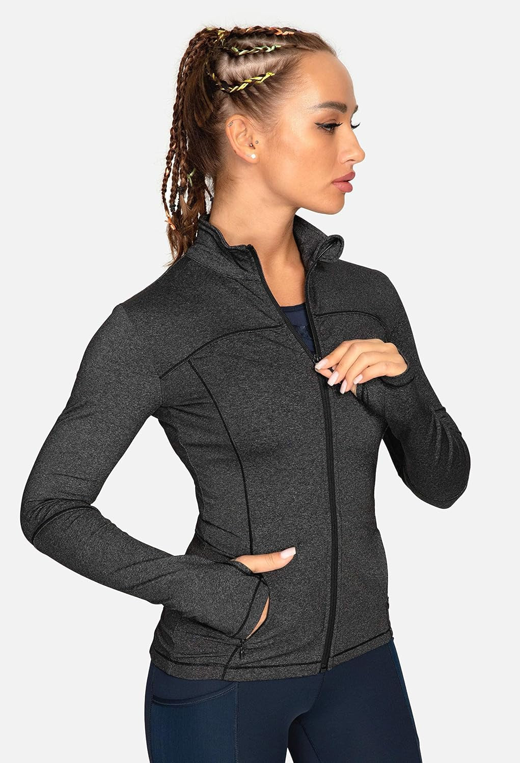  Women's Stylish Full Zip Athletic Jacket for Gym & Yoga