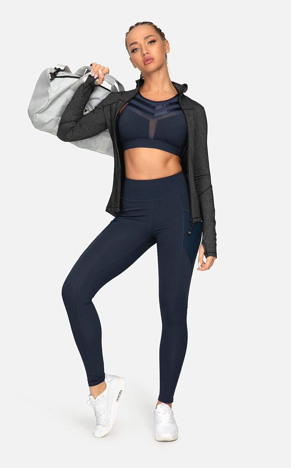  Women's Stylish Full Zip Athletic Jacket for Gym & Yoga